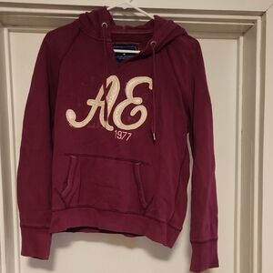 American Eagle Outfitters Maroon Fleece Hoodie